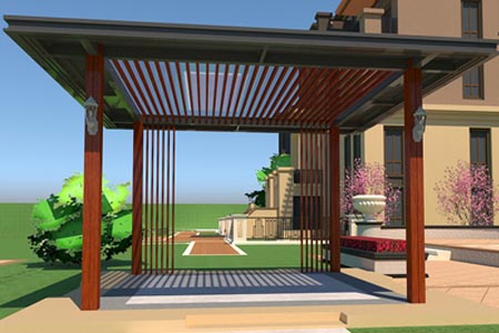 庭院花園設計-新中式涼亭