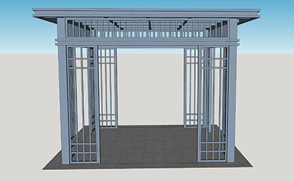 新中式室外涼亭
